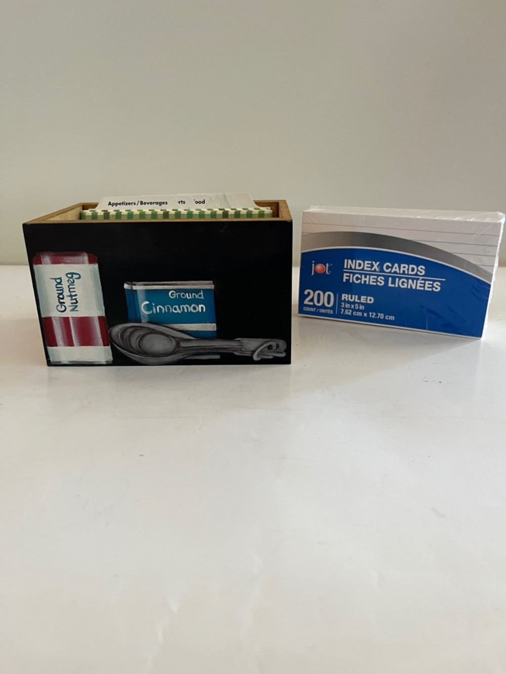 Handmade Recipe Card Holder with handpainted design  Cottagecore style